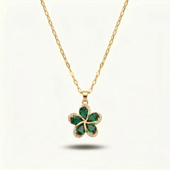 Emerald Bloom Gold Necklace