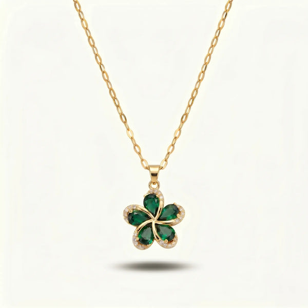 Emerald Bloom Gold Necklace