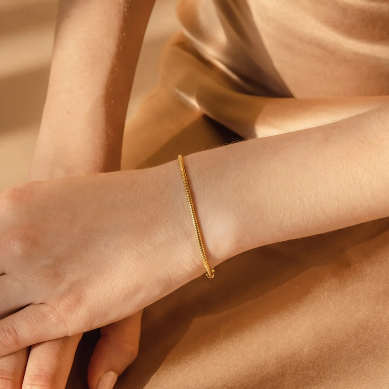Classic Gold Snake Chain Bracelet, product photo 4