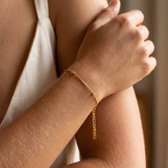 Gold Bead Snake Chain Bracelet, product photo 1