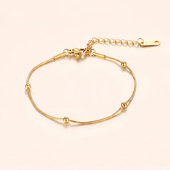 Gold Bead Snake Chain Bracelet, product photo 2