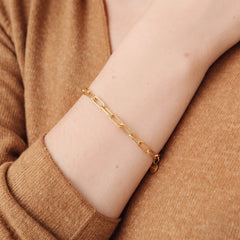 Gold Paperclip Link Bracelet, product photo 1