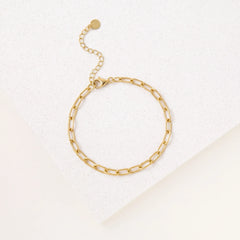 Gold Paperclip Link Bracelet, product photo 3