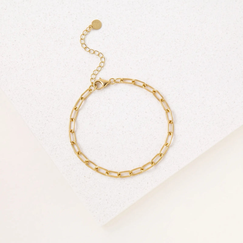 Gold Paperclip Link Bracelet, product photo 3