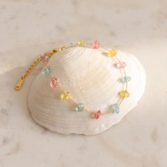 Pastel Bead Gold Chain Bracelet, product photo 4