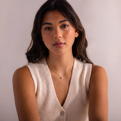 Solitaire Pendant Linked Chain Necklace, product photo 1