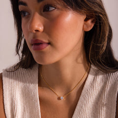 Solitaire Pendant Linked Chain Necklace, product photo 3