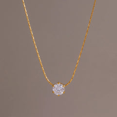 Solitaire Pendant Linked Chain Necklace, product photo 4