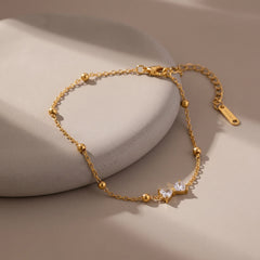 Sparkling Bow Bead Station Bracelet, product photo 1