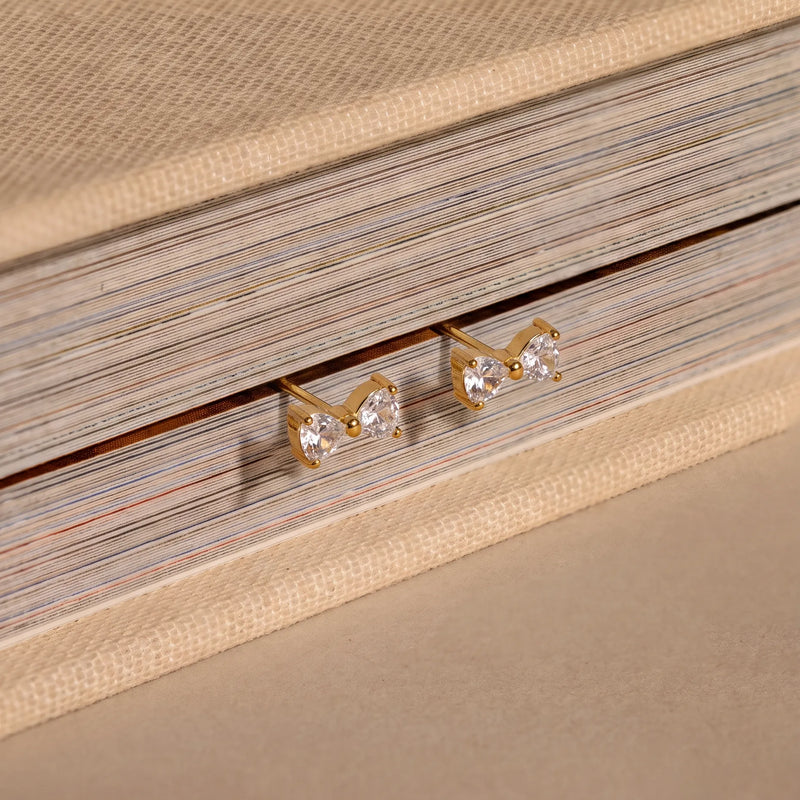 Sparkling Bow Stud Earrings, product photo 2
