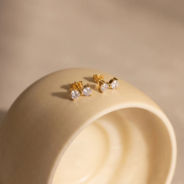 Sparkling Bow Stud Earrings, product photo 4