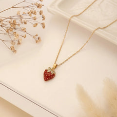 Stravelle Strawberry Charm Necklace