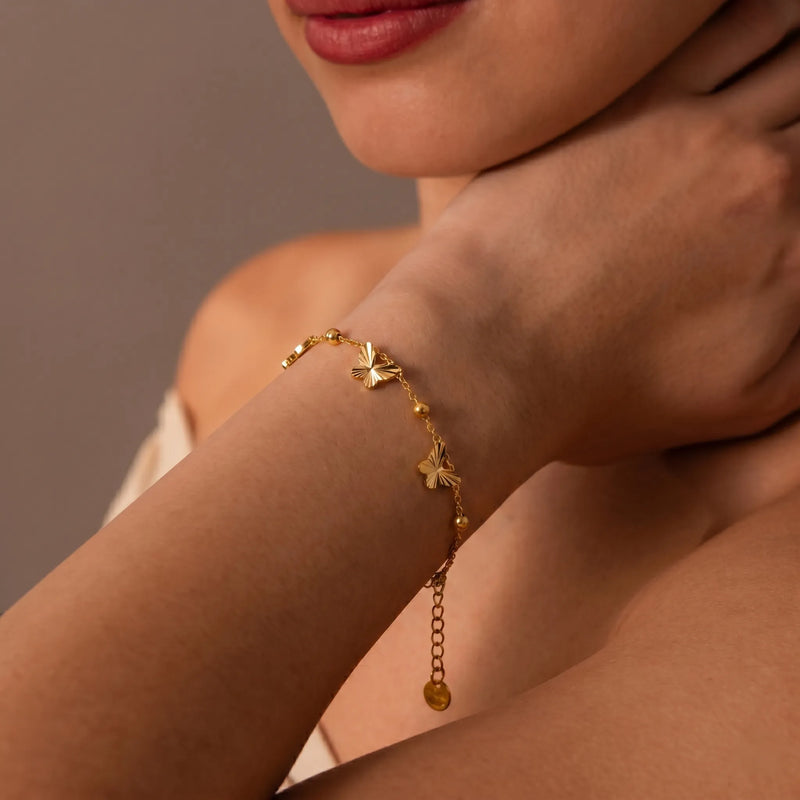 Golden Flutter Charm Bracelet