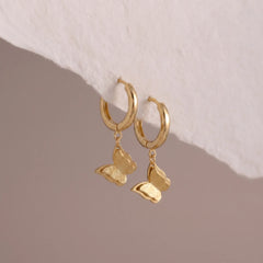 Golden Flutter 18k Huggies