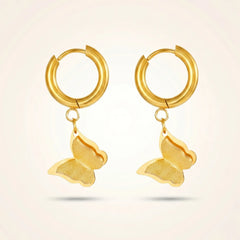 Golden Flutter 18k Huggies