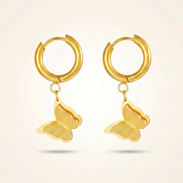 Golden Flutter 18k Huggies