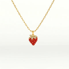 Stravelle Strawberry Charm Necklace