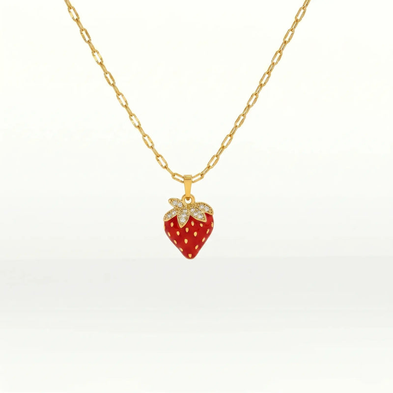 Stravelle Strawberry Charm Necklace