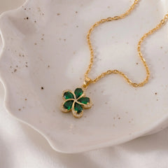 Emerald Bloom Gold Necklace