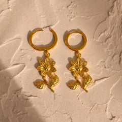 Golden Bloom 18K Hoops