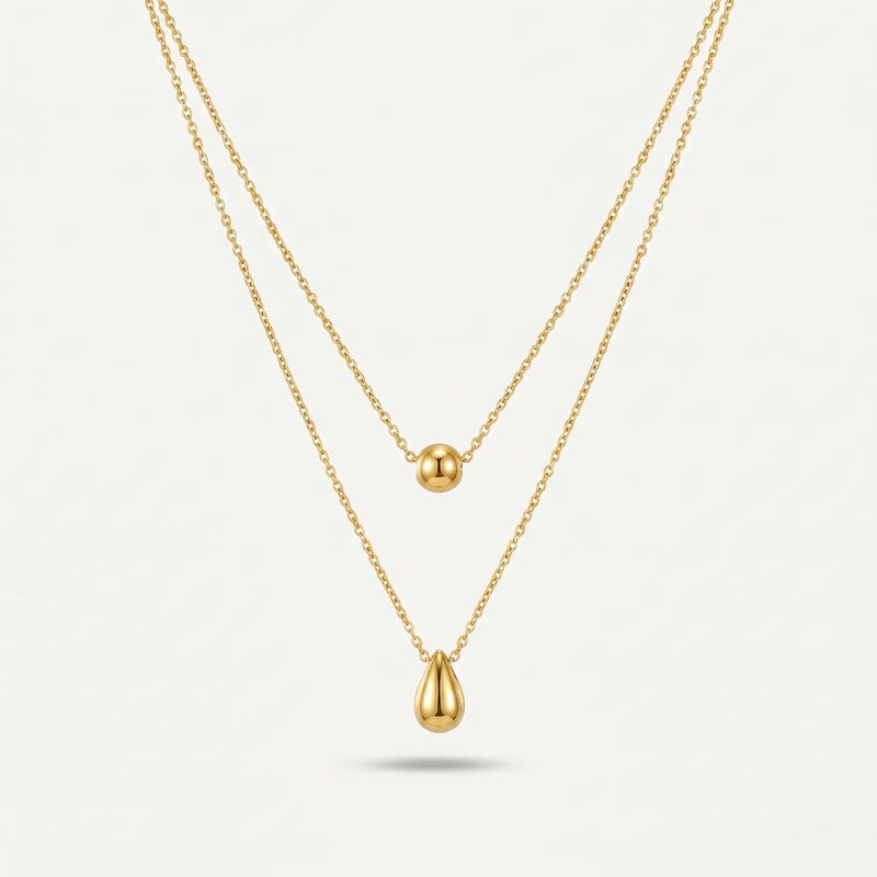 Duetra Drop Layered Necklace