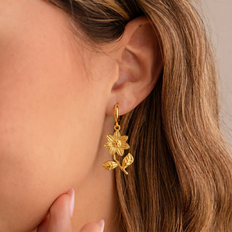 Golden Bloom 18K Hoops