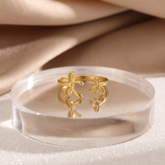 Golden Bow Adjustable 18K Ring