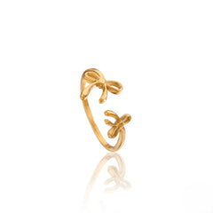 Golden Bow Adjustable 18K Ring