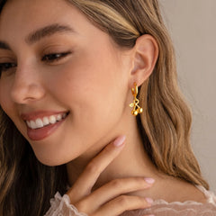 Golden Cherry Hoop Earrings