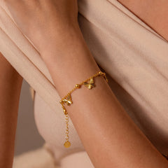 Golden Flutter Charm Bracelet
