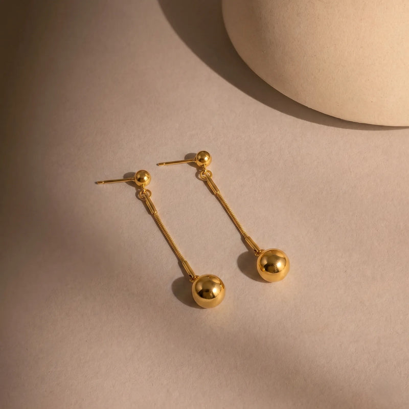 Aurora Drop Ball 18k Earrings