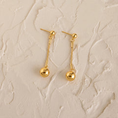 Aurora Drop Ball 18k Earrings