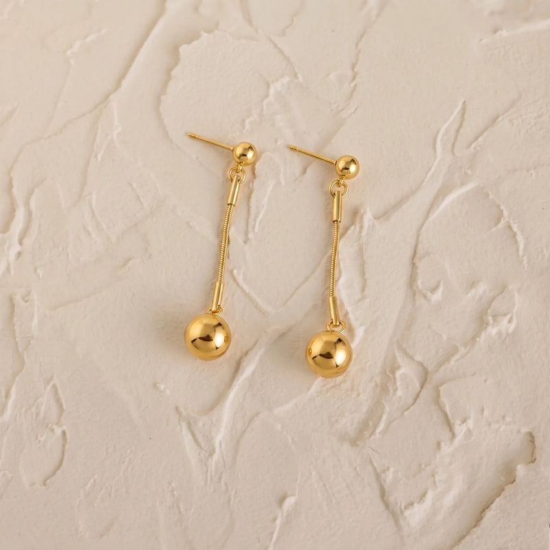 Aurora Drop Ball 18k Earrings