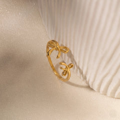 Golden Bow Adjustable 18K Ring