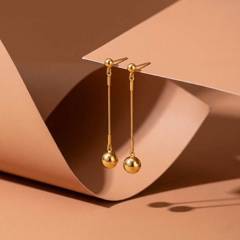 Aurora Drop Ball 18k Earrings