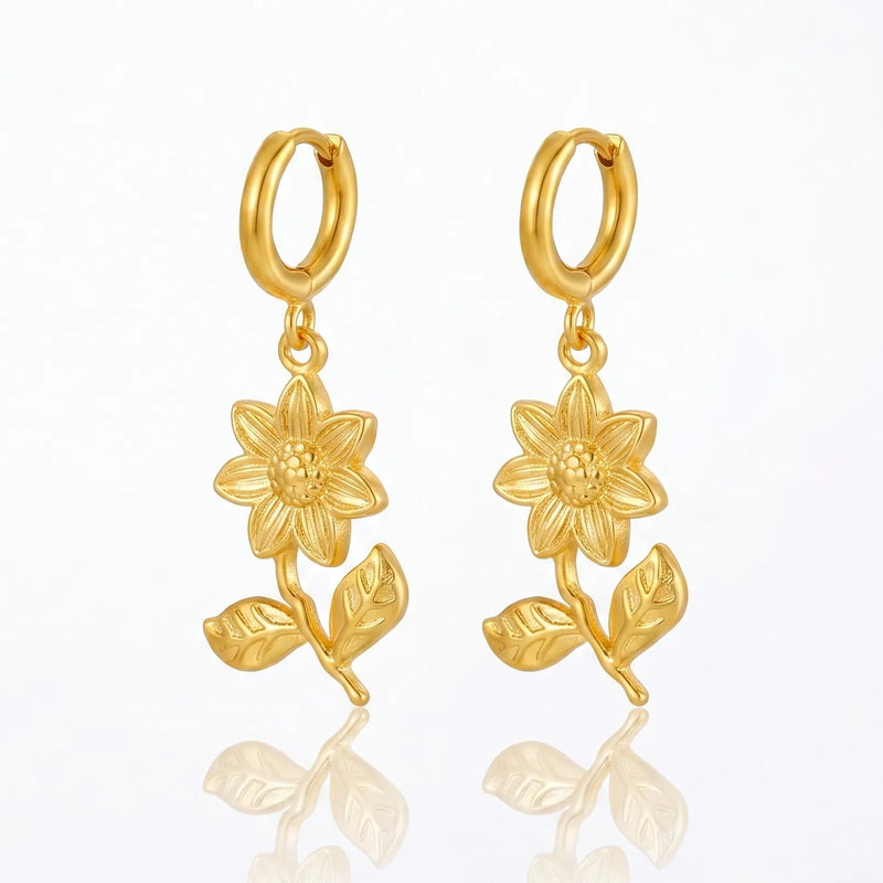 Golden Bloom 18K Hoops